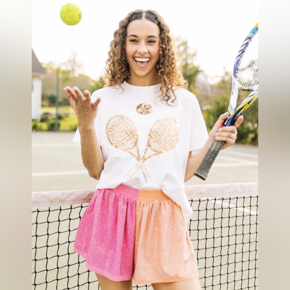 Queen of Sparkles Tennis Tee Size Small
